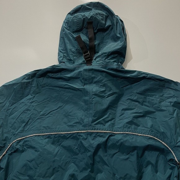 Vtg 90’s LL Bean Hooded Windbreaker Anorak Green Rain Jacket Shell Large Tall T - Picture 10 of 16